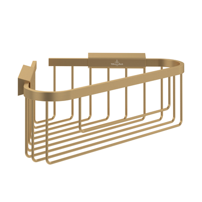 Villeroy & Boch Elements Tender Brushed Gold Wire Corner Shower Basket