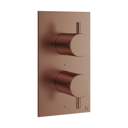 Crosswater MPRO 2 Outlet Concealed Thermostatic Bath and Shower Valve - Brushed Bronze
