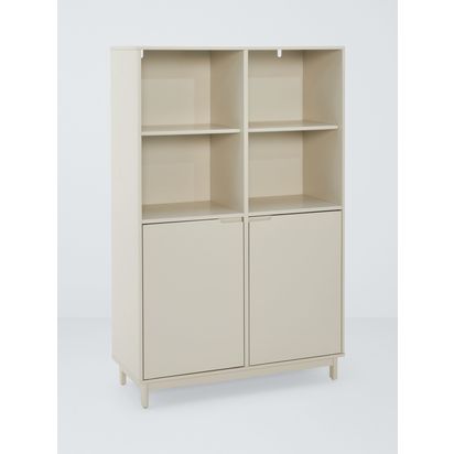 John Lewis Format Wide Bookcase, Greige Natural | H138.3 x W90 x D36cm