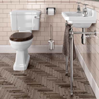 Burlington Close Coupled Slimline Toilet with Lever Cistern (Excluding Seat)