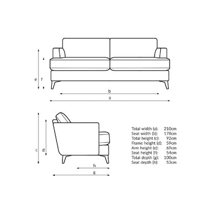 John Lewis Iona Grand 4 Seater Sofa, Dark Leg, Easy Clean Chunky Chenille Natural Easy Clean Chunky Chenille Natural | 100 x 92 x 210cm
