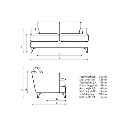 John Lewis Iona Medium 2 Seater Sofa, Dark Leg, Easy Clean Chunky Chenille Natural Easy Clean Chunky Chenille Natural | 100 x 92 x 160cm