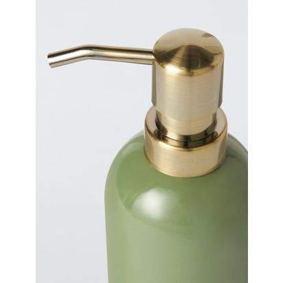 John Lewis Ceramic Soap Dispenser Avocado | H18 x Dia.6.5cm
