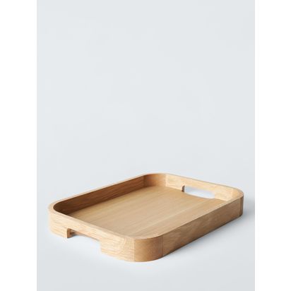 John Lewis Contemporary Wood Tray, Large, FSC-Certified (Oak Wood), Natural Natural | H4.60 x W30.70 x D41.60cm