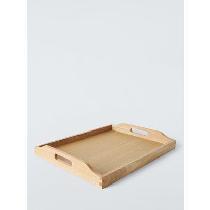 John Lewis Wood Tray, Large, FSC-Certified (Oak Wood), Natural Natural | H6.40 x W40 x D50cm