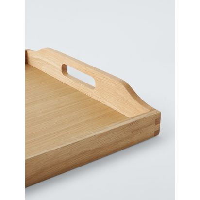 John Lewis Wood Tray, Large, FSC-Certified (Oak Wood), Natural Natural | H6.40 x W40 x D50cm