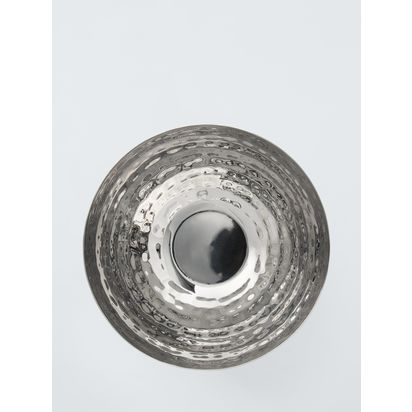 John Lewis Hammered Stainless Steel Footed Small Bowl, 12cm, Gold Gold | H8.5 x Dia.12cm