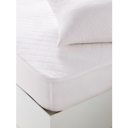John Lewis Kids' Pure Cotton Comfort Mattress Protector and Pillow Protector Set, Single White | H1 x W90 x D190cm