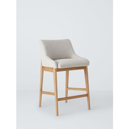 John Lewis Cara Bar Stool, Natural/American White Oak Natural | H92 x W53 x D51cm