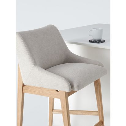 John Lewis Cara Bar Stool, Natural/American White Oak Natural | H92 x W53 x D51cm