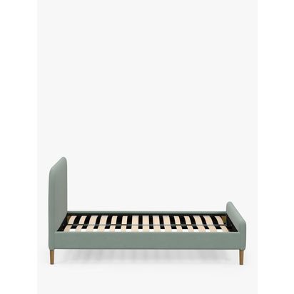 John Lewis Bonnie Upholstered Bed Frame, Single Textured Weave Blue | H101 x W101 x D204cm