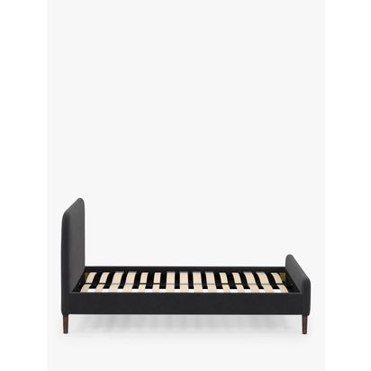 John Lewis Bonnie Upholstered Bed Frame, King Size Brushed Tweed Charcoal | H101 x W162 x D214cm