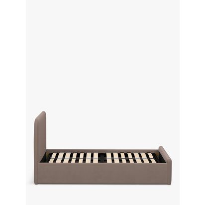 John Lewis Bonnie Ottoman Storage Upholstered Bed Frame, Small Double Deep Velvet Mink | H96 x W134 x D208cm