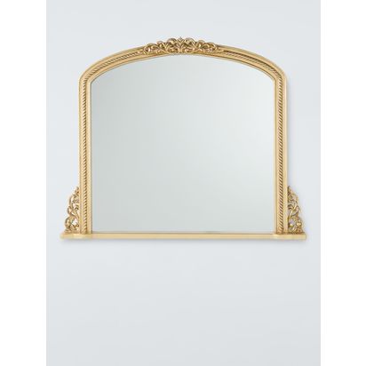 John Lewis Vintage French Overmantle Wall Mirror, 95 x 115cm, Antique Gold Antique Gold | H95 x W115 x D2.5cm
