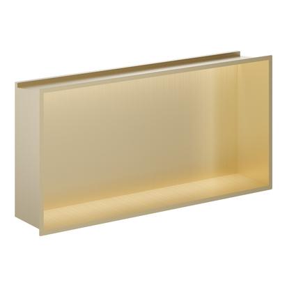 Crosswater Inset Shower Niche 610 x 305 x 120mm with LED Light Strip - Brushed Brass