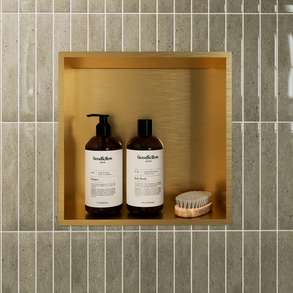 Crosswater Inset Shower Niche 305 x 305 x 120mm - Brushed Brass