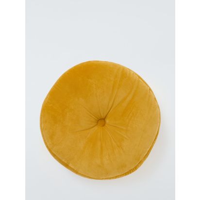 John Lewis Velvet Moroccan Round Cushion Gold | Dia.40 x H10cm