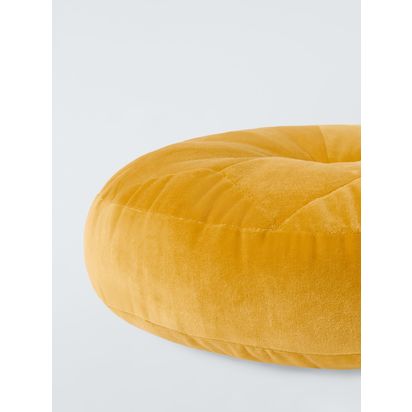 John Lewis Velvet Moroccan Round Cushion Gold | Dia.40 x H10cm