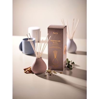 Aery Moroccan Rose Reed Diffuser, 200ml Multi | H22.30 x W8 x D8cm