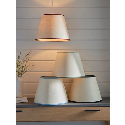 John Lewis Raffia Taped Lampshade Red | H25.20 x W35 x D35cm