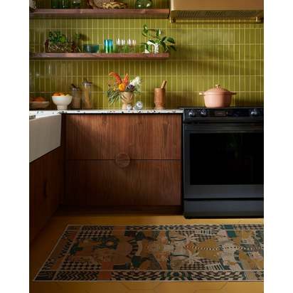 La Joie Natural Multicolour Flatwoven Rug by Architectural Digest - 90 x 150 cm - Rug + Pad System