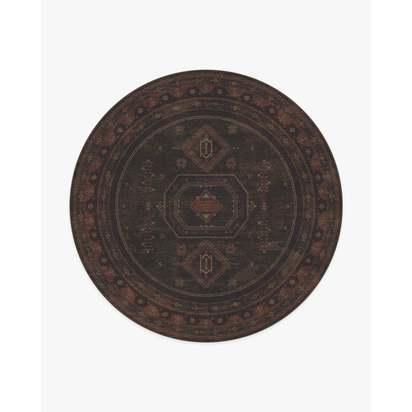 Shira Bordeaux Flatwoven Rug - 245 Round cm - Rug + Pad System