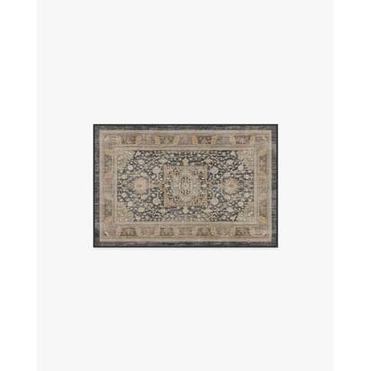 Zahra Ink & Vintage Citrone Flatwoven Rug - 60 x 90 cm - Rug + Pad System