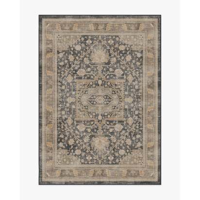 Zahra Ink & Vintage Citrone Flatwoven Rug - 150 x 215 cm - Rug + Pad System