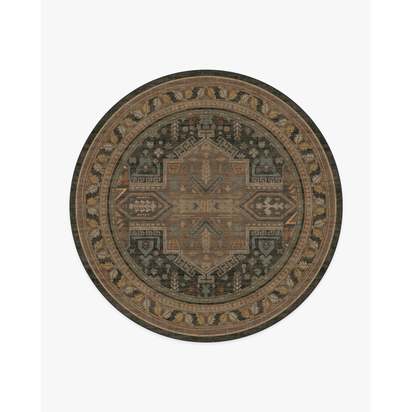 Imani Vintage Multicolour Flatwoven Rug - 245 Round cm - Rug + Pad System