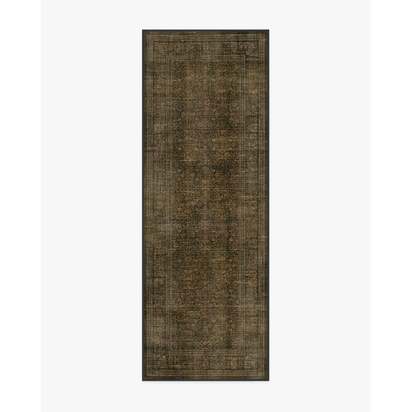 Vesper Olive & Gold Flatwoven Rug - 75 x 215 cm - Rug + Pad System
