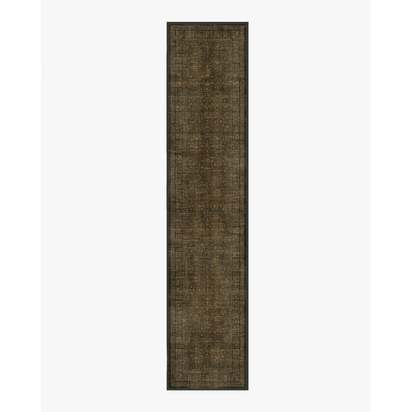 Vesper Olive & Gold Flatwoven Rug - 75 x 365 cm - Rug + Pad System