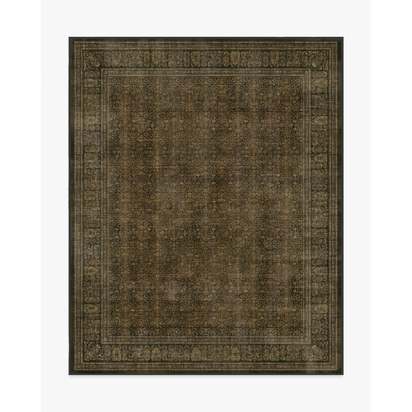 Vesper Olive & Gold Flatwoven Rug - 245 x 305 cm - Rug + Pad System