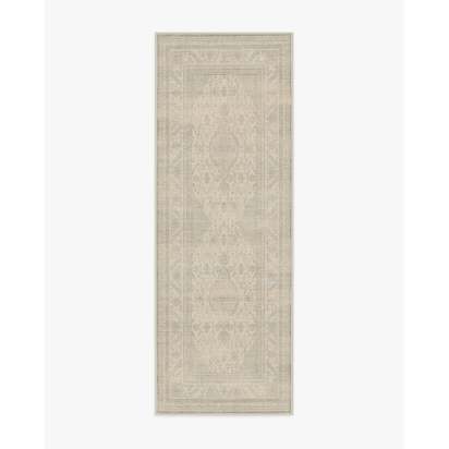 Rowan Soft Grey & Ivory Flatwoven Rug - 75 x 215 cm - Rug + Pad System
