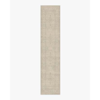Rowan Soft Grey & Ivory Flatwoven Rug - 75 x 365 cm - Rug + Pad System