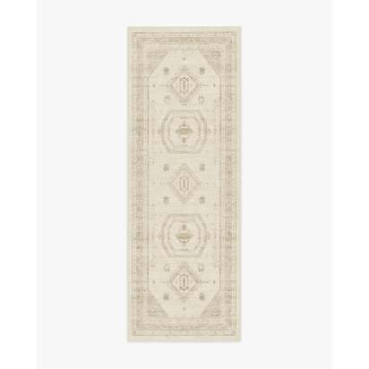 Shira Ivory & Natural Flatwoven Rug - 75 x 215 cm - Rug + Pad System