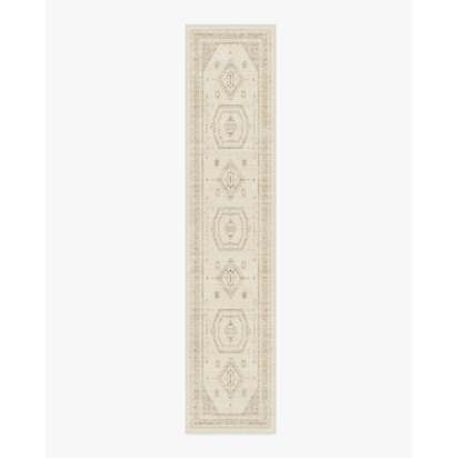 Shira Ivory & Natural Flatwoven Rug - 75 x 365 cm - Rug + Pad System