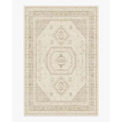 Shira Ivory & Natural Flatwoven Rug - 185 x 275 cm - Rug + Pad System
