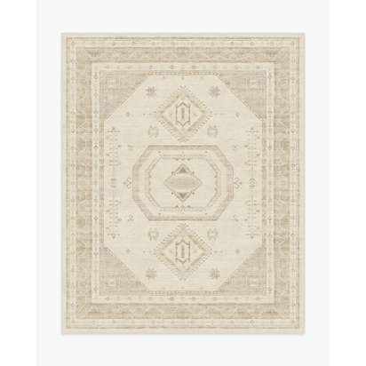 Shira Ivory & Natural Flatwoven Rug - 245 x 305 cm - Rug + Pad System