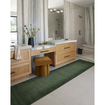 Aura Ombre Solid Sage Flatwoven Rug - 60 x 90 cm - Rug + Pad System