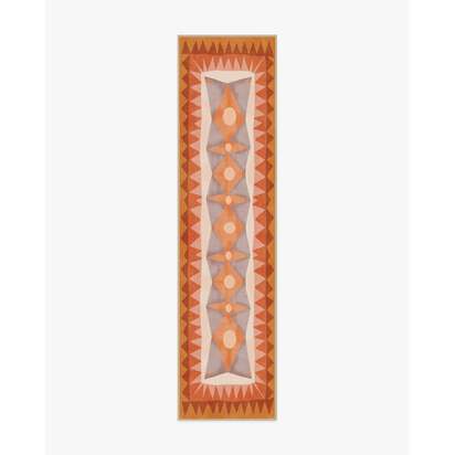 Hilma Papaya Outdoor Rug by Jungalow - 75 x 305 cm - Rug + Pad System