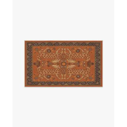 Eartha Terracotta Flatwoven Rug by Jungalow - 90 x 150 cm - Rug + Pad System