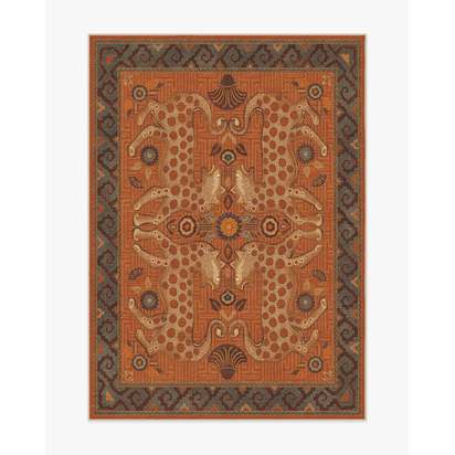 Eartha Terracotta Flatwoven Rug by Jungalow - 150 x 215 cm - Rug + Pad System