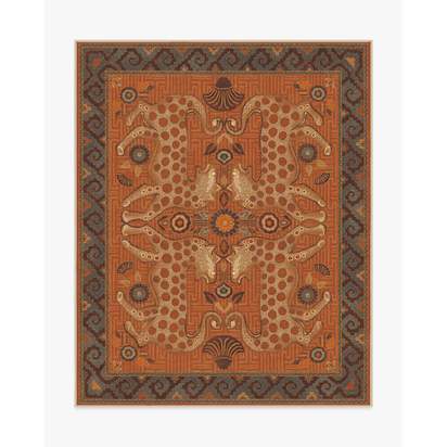 Eartha Terracotta Flatwoven Rug by Jungalow - 245 x 305 cm - Rug + Pad System