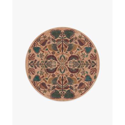 Georgia Kaleidoscope Flatwoven Rug by Jungalow - 185 Round cm - Rug + Pad System