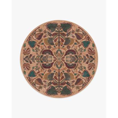 Georgia Kaleidoscope Flatwoven Rug by Jungalow - 245 Round cm - Rug + Pad System