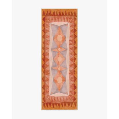 Hilma Sunset Flatwoven Rug by Jungalow - 75 x 215 cm - Rug + Pad System