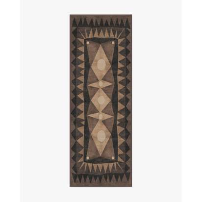 Hilma Charcoal Flatwoven Rug by Jungalow - 75 x 215 cm - Rug + Pad System