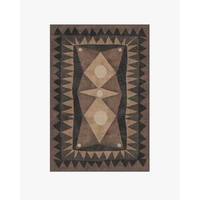 Hilma Charcoal Flatwoven Rug by Jungalow - 120 x 185 cm - Rug + Pad System