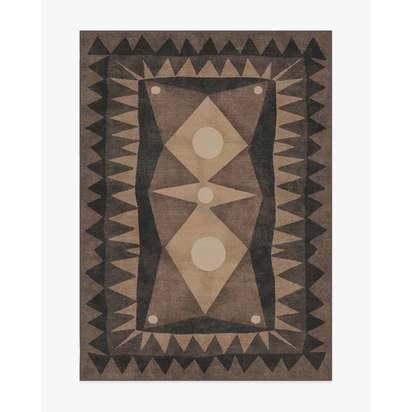 Hilma Charcoal Flatwoven Rug by Jungalow - 150 x 215 cm - Rug + Pad System