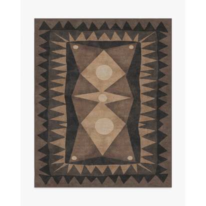 Hilma Charcoal Flatwoven Rug by Jungalow - 245 x 305 cm - Rug + Pad System